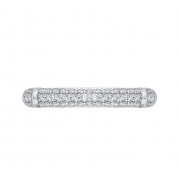 Shah Luxury 14K White Gold Round Diamond Wedding Band