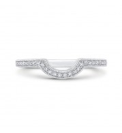 Shah Luxury 14K White Gold Round Diamond Half-Eternity Wedding Band