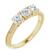 14K Yellow 4.1 mm Round 7/8 CTW Diamond Anniversary Band