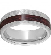 Serinium Pipe Cut Band with Off-Center Cabernet Barrel Aged Inlay and Moon Finish