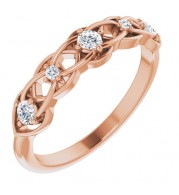 14K Rose 1/5 CTW Diamond Stackable Ring