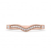 Shah Luxury 14K Rose Gold Round and Baguette Diamond Wedding Band