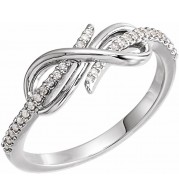 14K White 1/10 CTW Diamond Infinity-Inspired Ring