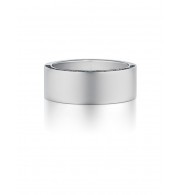 Henri Daussi 8mm Men's Wedding Band  Platinum White 0.40 Ctw.