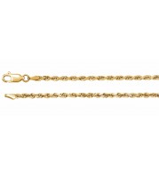 14K Yellow 2.5 mm Diamond Cut Rope 7 Chain