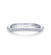 Gabriel & Co. 14k White Gold Contemporary Curved Wedding Band