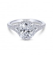 Gabriel & Co. 14k White Gold Entwined Halo Engagement Ring