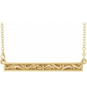 14K Yellow Sculptural-Inspired Bar 16-18 Necklace