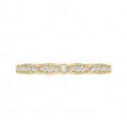 Shah Luxury 14K Yellow Gold Round Diamond Vintage Wedding Band