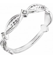 14K White Stackable Ring