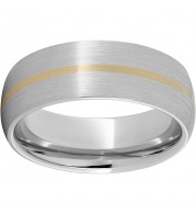 Serinium Domed Band with a 1mm 14K Yellow Gold Inlay