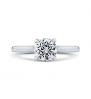 Shah Luxury 14K White Gold Round Diamond Classic Engagement Ring (Semi-Mount)