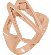 14K Rose Freeform Ring