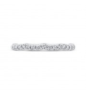 Shah Luxury 14K White Gold Round Diamond Wedding Band