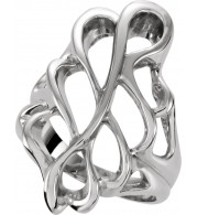 14K White Freeform Ring