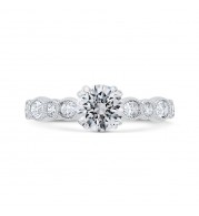 Shah Luxury 14K White Gold Diamond Engagement Ring (Semi-Mount)