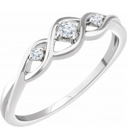 14K White .08 CTW Diamond Freeform Ring