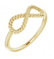 14K Yellow Infinity-Inspired Rope Ring