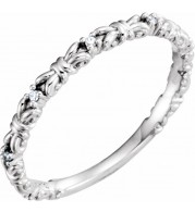14K White .04 CTW Diamond Stackable Ring
