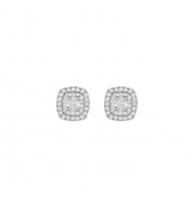 Henri Daussi 18k White Gold Diamond Stud Earrings