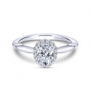 Gabriel & Co. 14k White Gold Contemporary Halo Engagement Ring