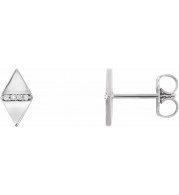 14K White .025 CTW Diamond Geometric Earrings