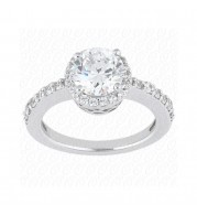 14k White Gold Diamond Semi-Mount Halo Engagement Ring