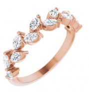 14K Rose 5/8 CTW Diamond Anniversary Band