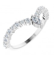 14K White 1/2 CTW Diamond V Ring
