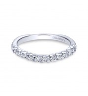 Gabriel & Co. 14k White Gold Contemporary Diamond Wedding Band