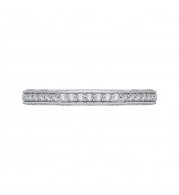 Shah Luxury 14K White Gold Round Diamond Wedding Band