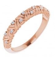 14K Rose .06 CTW Diamond Woven Anniversary Band