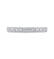 Shah Luxury 14K White Gold Half Run Diamond Wedding Band