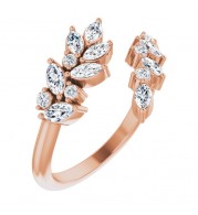 14K Rose 1/2 CTW Diamond Bypass Ring