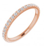 14K Rose 3/8 CTW Diamond French-Set Anniversary Band