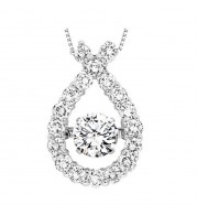 Gems One 14KT White Gold & Diamond Rhythm Of Love Neckwear Pendant   - 2 ctw