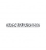 Shah Luxury 14K White Gold Round Diamond Half-Eternity Wedding Band