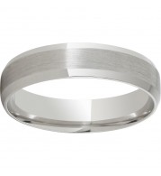 Modern Gold 5mm 10K White Gold Ring with Beveled Edges and Satin Finish