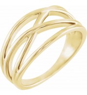 14K Yellow 10.2 mm Criss-Cross Ring