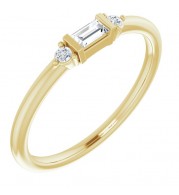 14K Yellow 1/8 CTW Diamond Stackable Ring