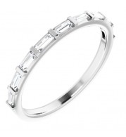 Platinum 3/8 CTW Diamond Straight Baguette Anniversary Band