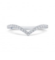 Shah Luxury 14K White Gold Half Run Diamond Wedding Band