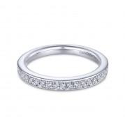 Gabriel & Co. 14k White Gold Contemporary Curved Wedding Band
