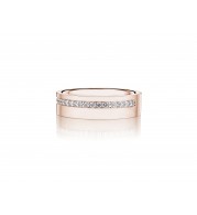 Henri Daussi 6mm Men's Wedding Band MB135 14k Gold Rose 0.30 Ctw.