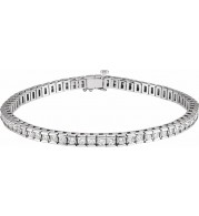 14K White 4 CTW Diamond Line 7 1/4 Bracelet