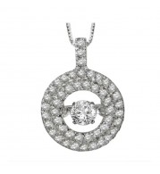 Gems One 14KT White Gold & Diamond Rhythm Of Love Neckwear Pendant   - 1/2 ctw