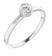 14K White 1/4 CT Diamond Ring