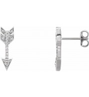 14K White 1/6 CTW Diamond Arrow Earrings