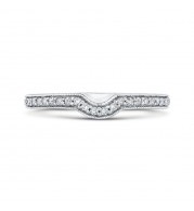 Shah Luxury 14K White Gold Round Diamond Wedding Band