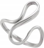 14K White Freeform Ring